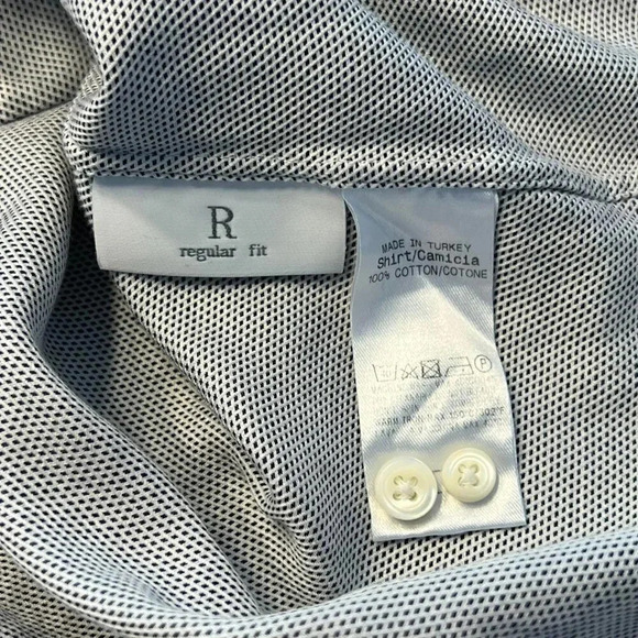 Ermenegildo Zegna Micro Diamond Print Button Down 42 / 16.5 - Picture 5 of 7